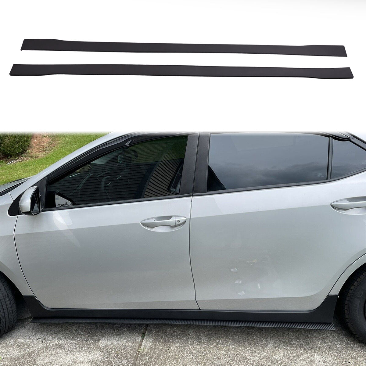78"x3" Universal Side Skirt Extension Flat Bottom Lip Rocker Panel