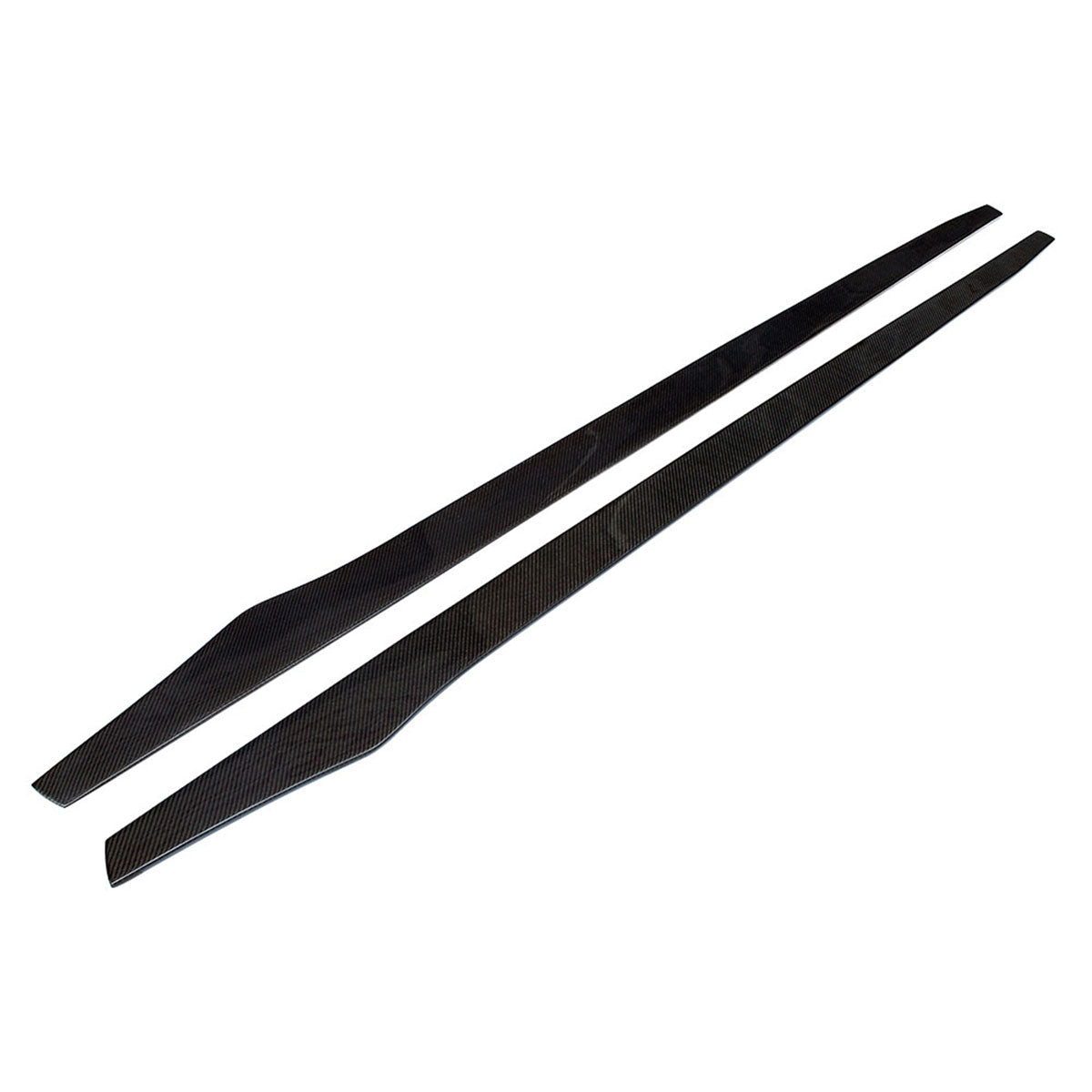 Universal 77.5Inch Side Skirts Extension Flat Bottom Line Carbon Fiber