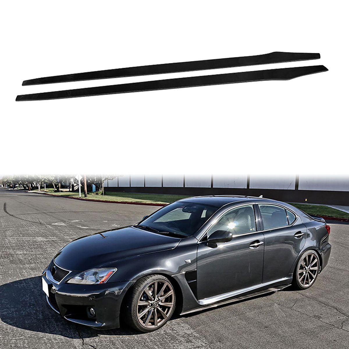 Universal 79.5" Carbon Fiber Add On Flat Bottom Side Skirt Extension