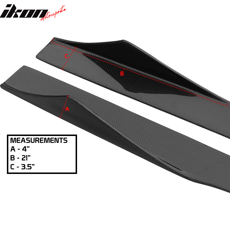 Universal 75 Inch Side Skirt Extension Splitter Carbon Fiber CF