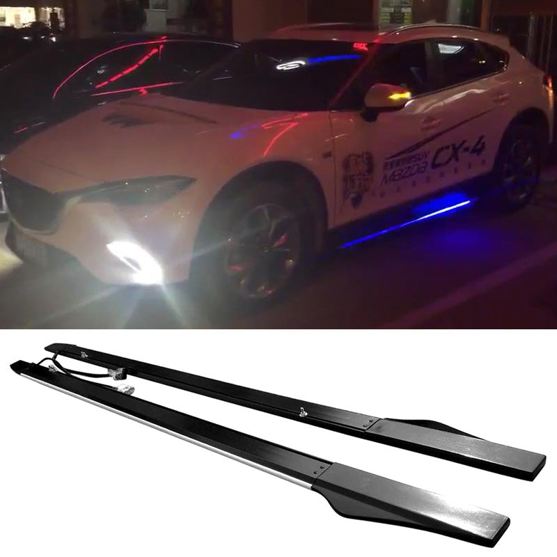 Universal 77.5" Type 1 Side Skirts Lighting Step Extension Aluminum