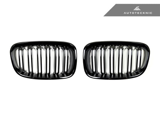 AutoTecknic Dual-Slats Gloss Black Front Grille Set - BMW F20 1-Series