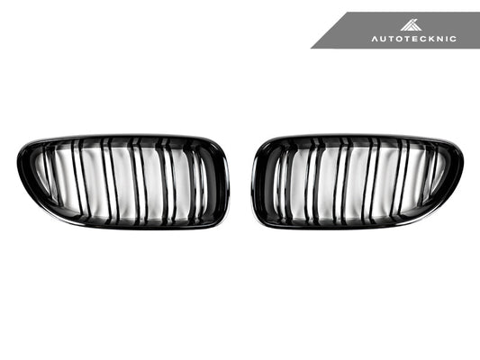 AutoTecknic Dual-Slats Gloss Black Front Grille Set - BMW F06 Gran Coupe | F12 Coupe | F13 Cabrio | 6-Series & M6
