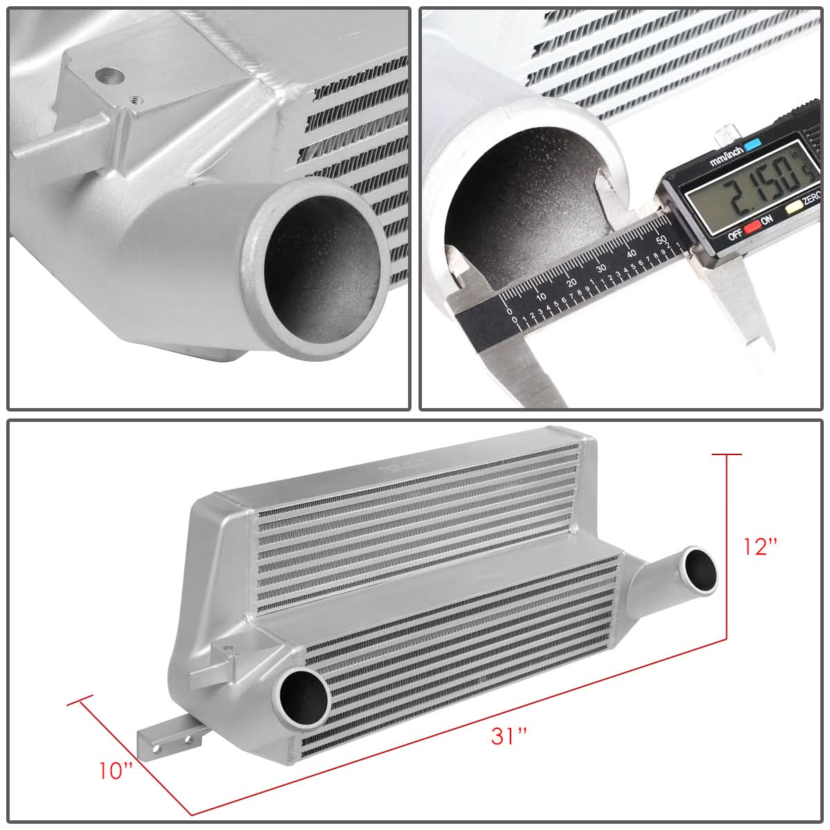 2015-2019 Ford Mustang 2.3L EcoBoost Front Mount Intercooler - Silver