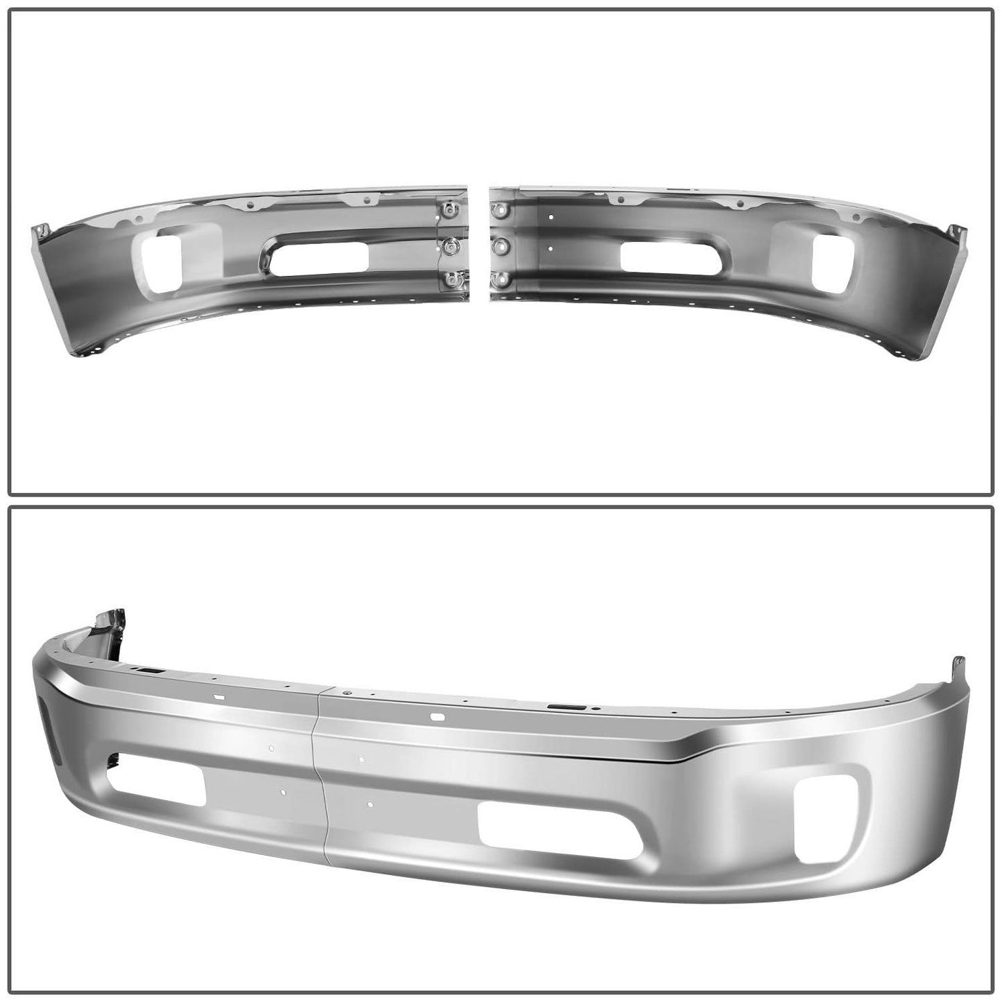 2013-2018 RAM 1500 Chrome Front Bumper Cover with Fog Light Holes