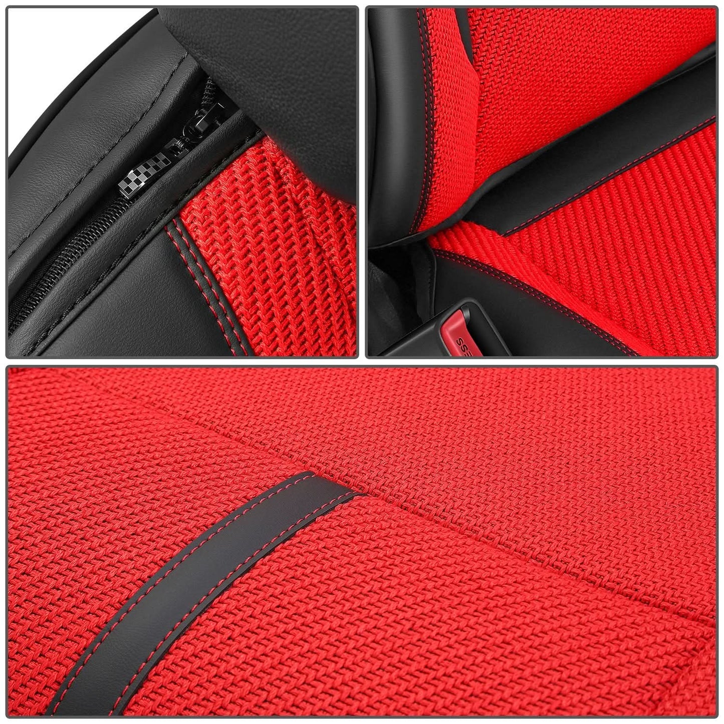 Drive Series Front Row Seat Covers Set - Black/Red