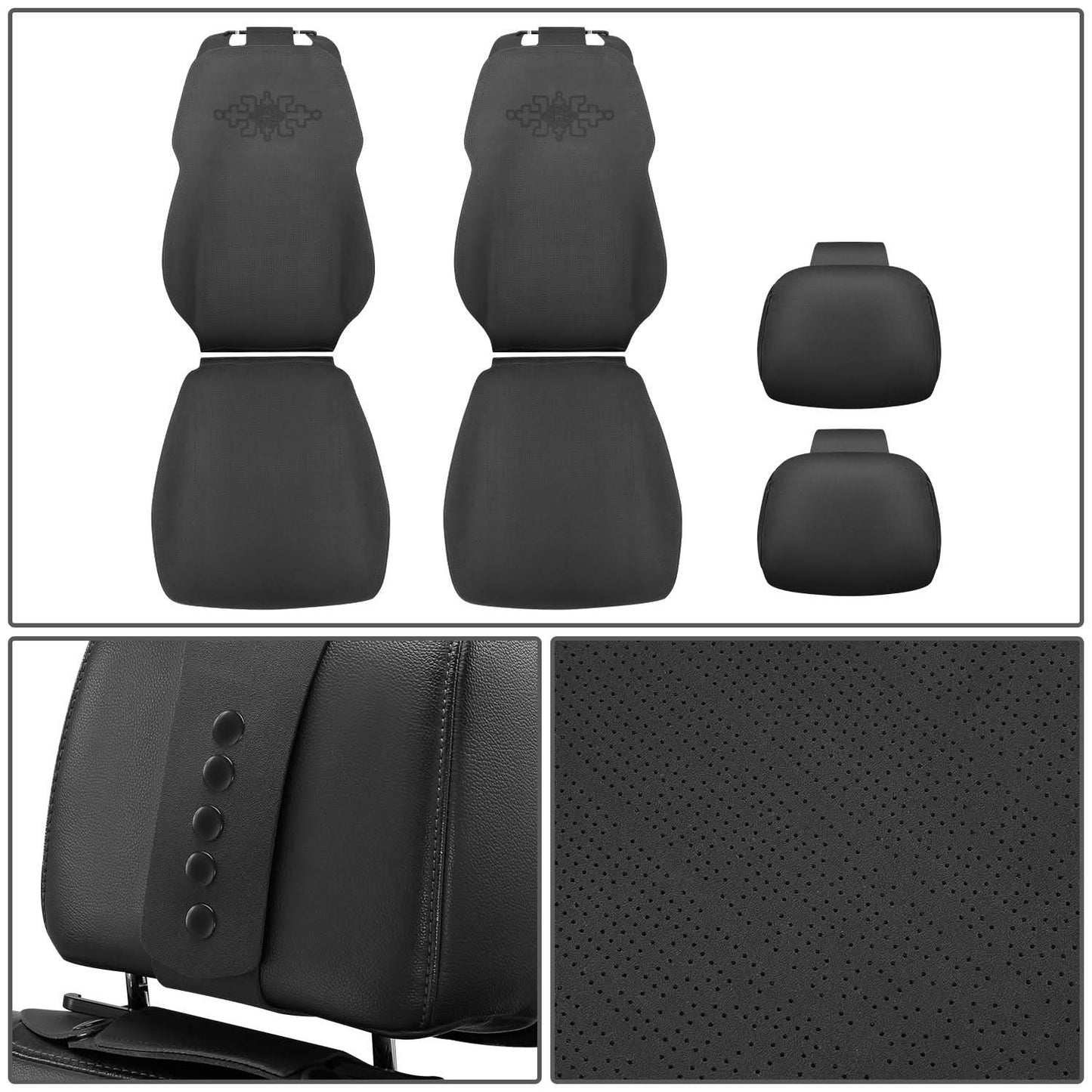 Protex Plus Front Row Seat Covers Set Black