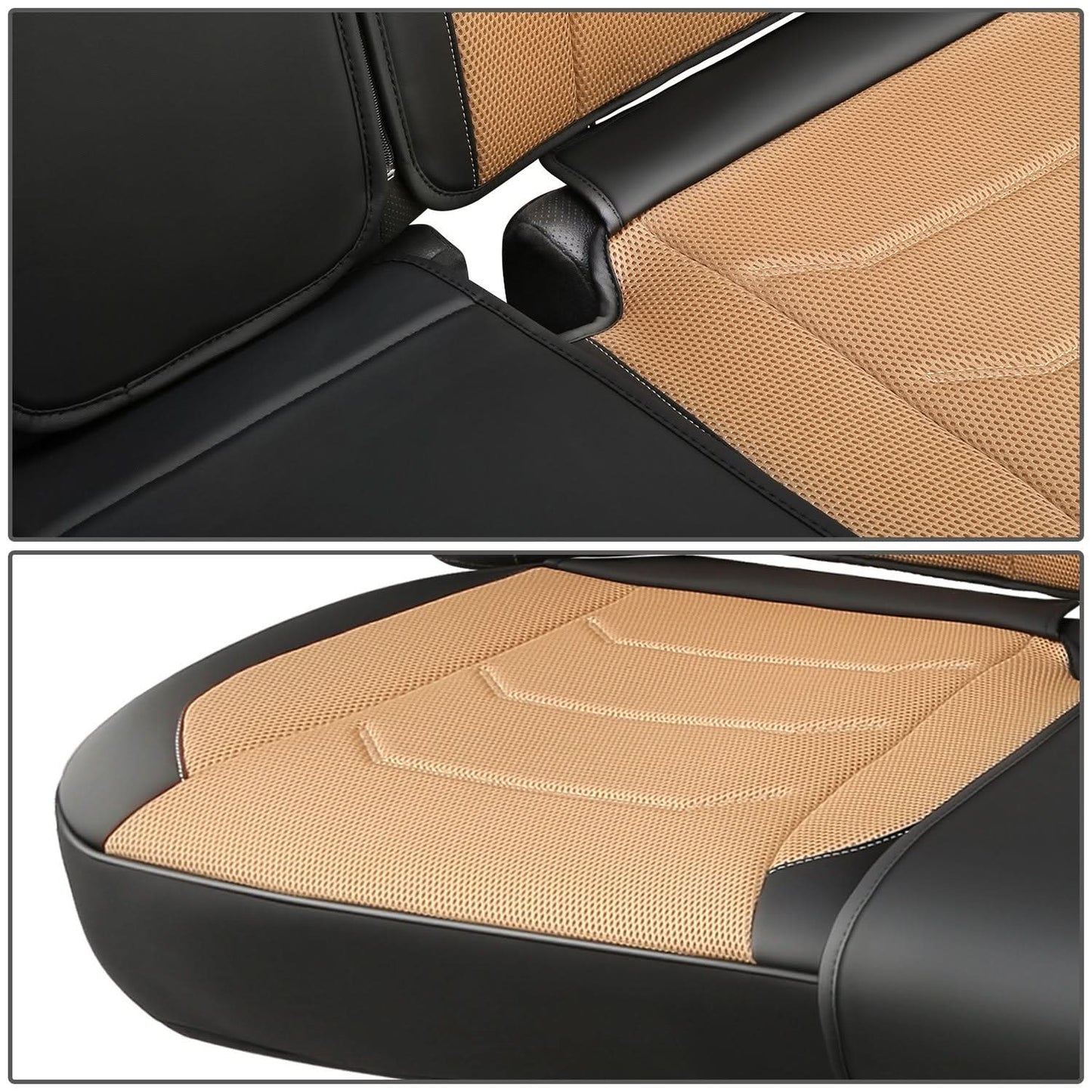 Sport Series Full Set Seat Covers - Black/Beige