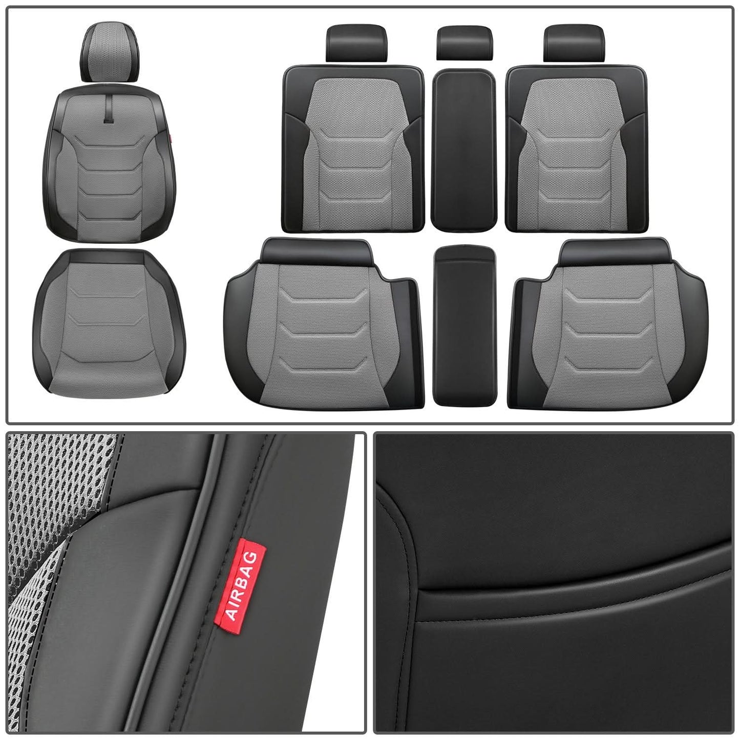 Sport Series Full Set Seat Covers - Grey