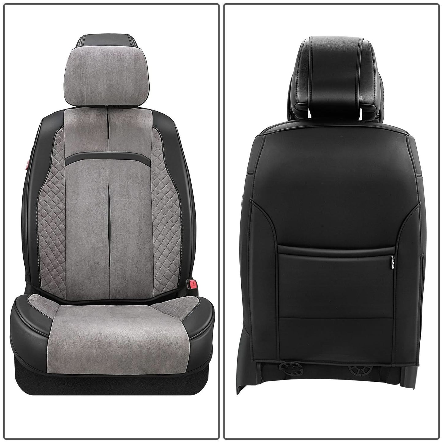 Voris Style Front Row Seat Covers - Black/Grey