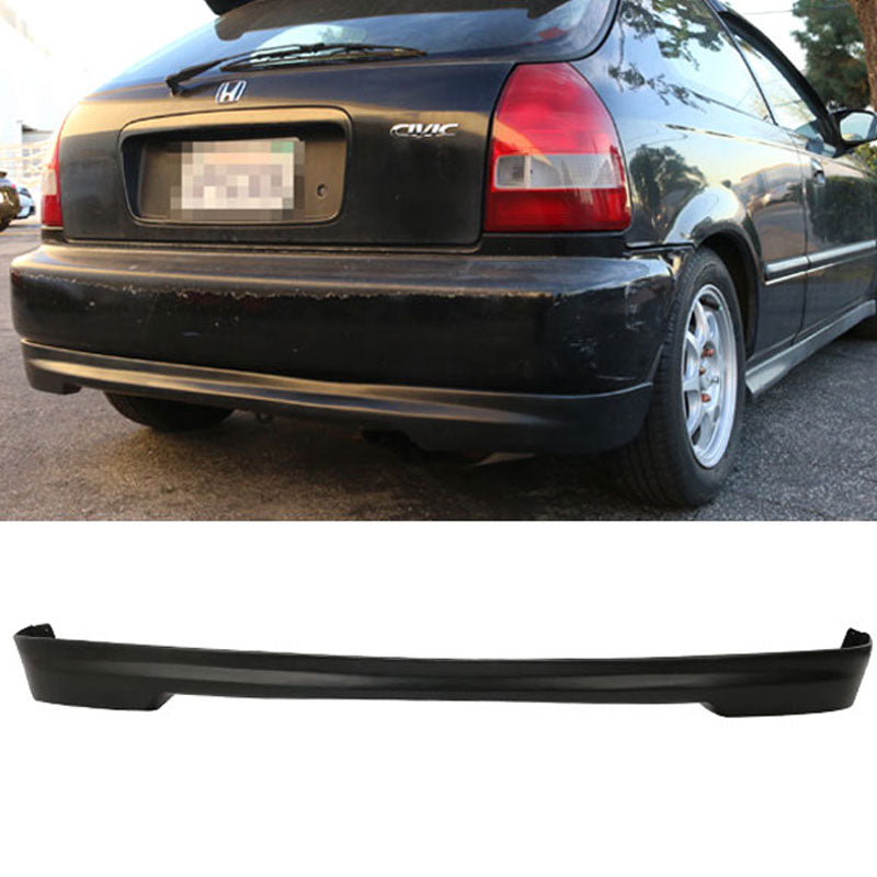 Fits 96-98 Honda Civic 3Dr T-R Front + Rear Bumper Lip + Window Visors