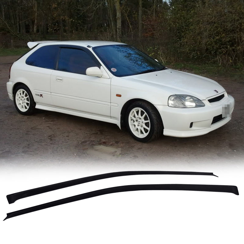 Fits 96-98 Honda Civic 3Dr T-R Front + Rear Bumper Lip + Window Visors