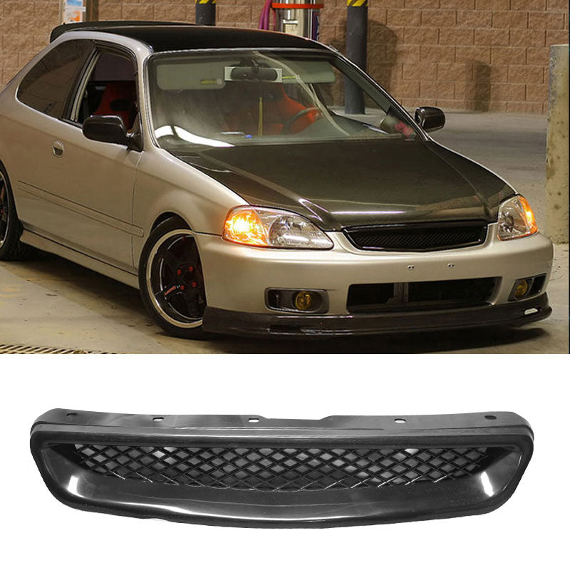 Fits Civic 99-00 Mugen Front Bumper Lip Front Grille Sun Window Visor
