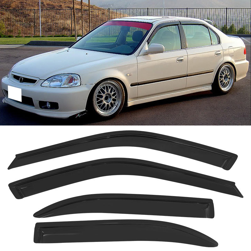 Fits Civic 99-00 Mugen Front Bumper Lip Front Grille Sun Window Visor