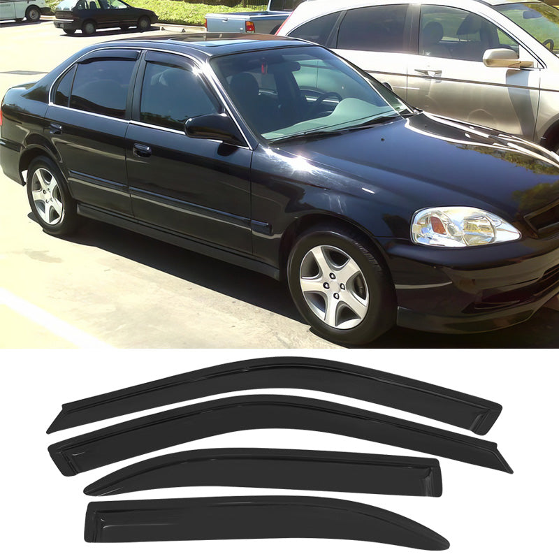 Fits Honda Civic 96-98 PP Front Bumper Lip Spoiler + Sun Window Visor