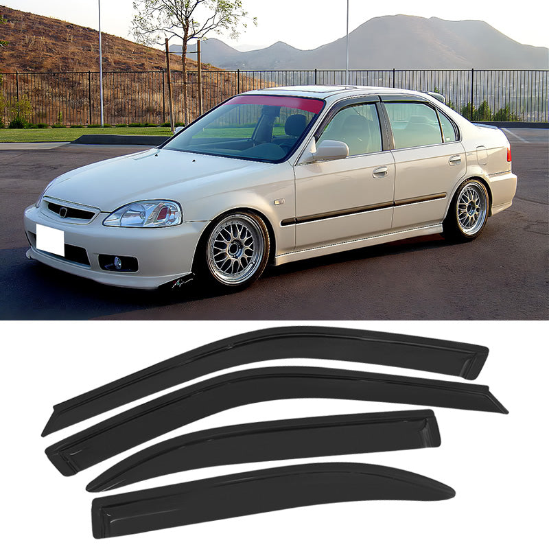 Fits Honda Civic 96-98 T-R PP Front Bumper Lip + Sun Window Visor
