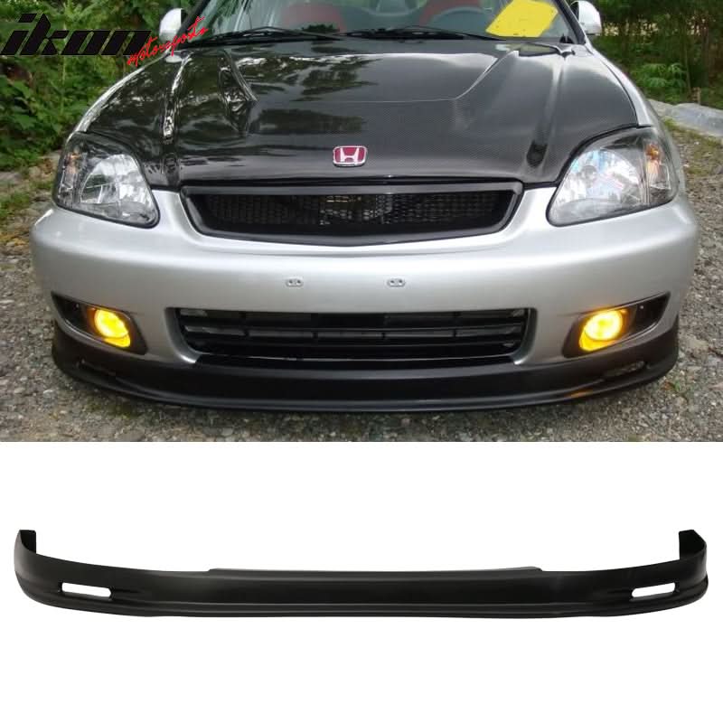 Fits 99-00 Civic Mugen PP Front Bumper Lip + 2PC Rear Bumper Lip Spats