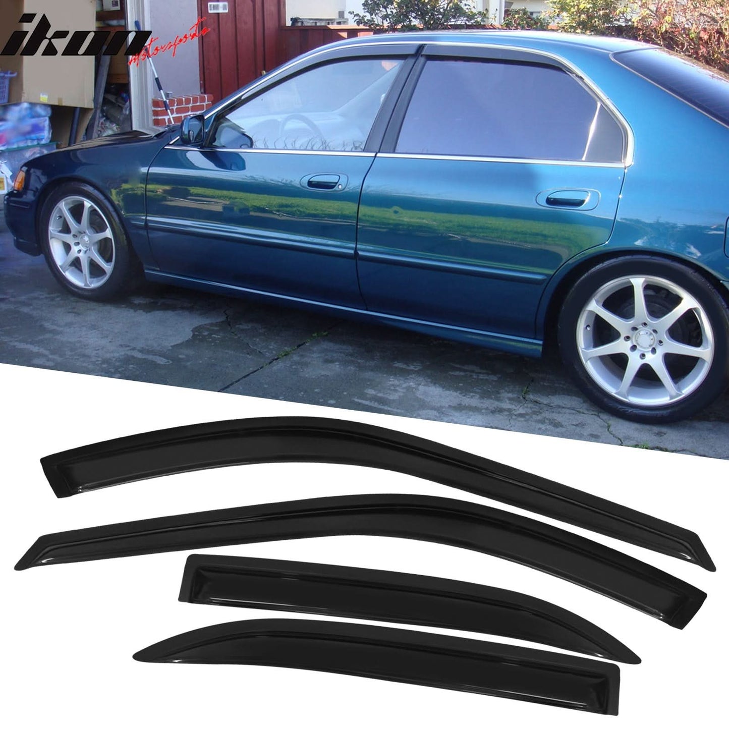Fits 96-97 Honda Accord Mugen Front Bumper Lip + Sun Window Visor