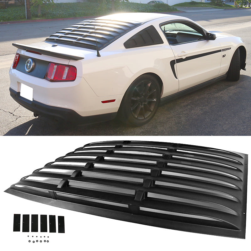 Fits 10-14 Ford Mustang Rear Window Louver Matte + Trunk Spoiler
