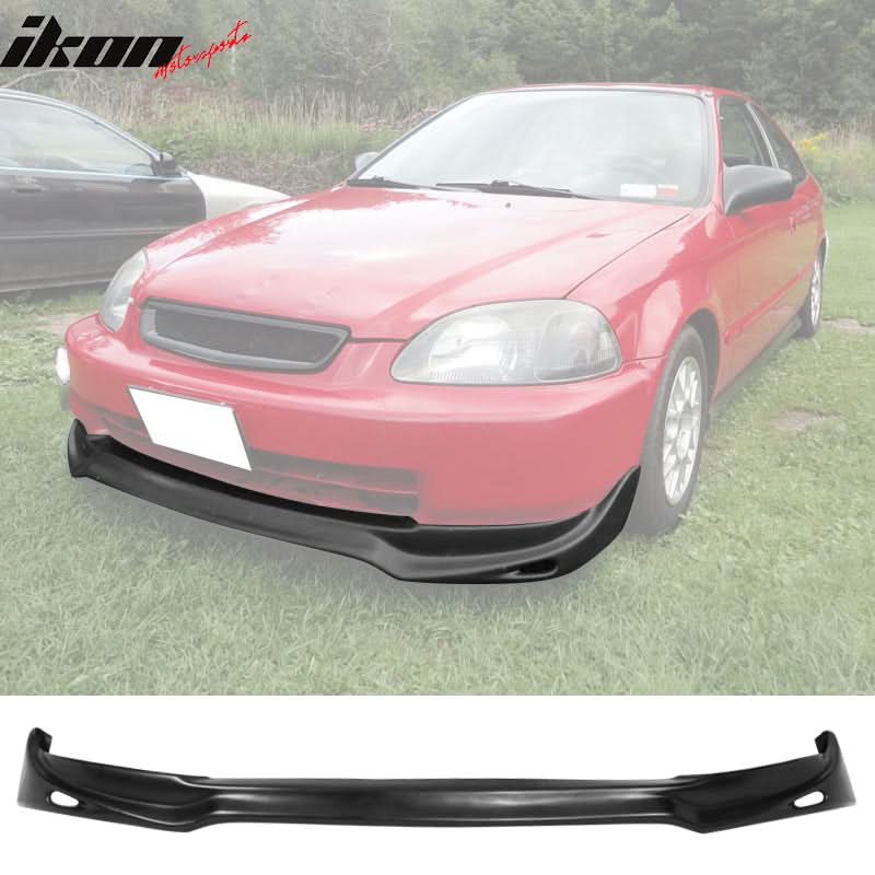 Fits 96-98 Honda Civic 2Dr/JUN Front Rear Bumper Lip + TR Front Grille