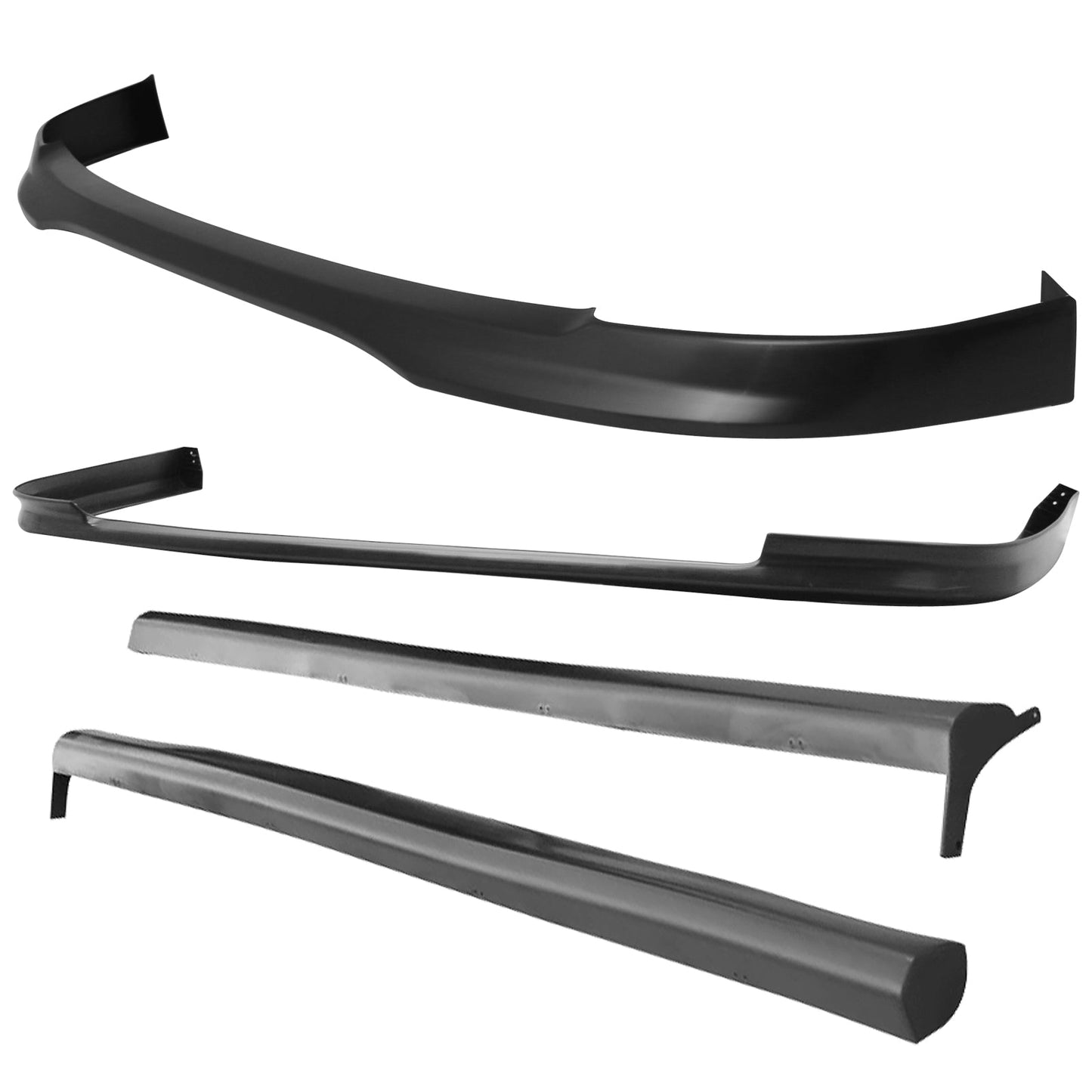 Fits 01-03 Honda Civic PP Front + Rear Bumper Lip + Side Skirts