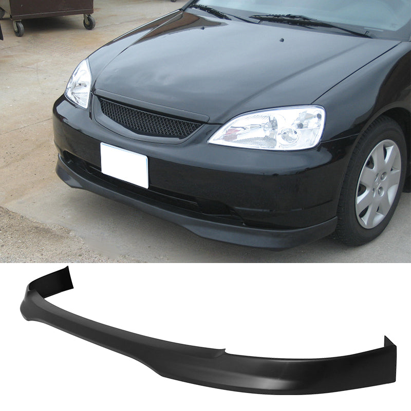 Fits 01-03 Honda Civic PP Front + Rear Bumper Lip + Side Skirts