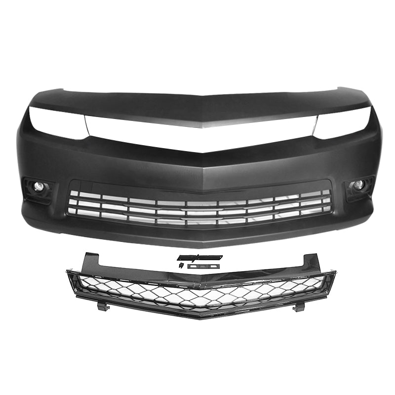 Fits 14-15 Chevrolet Camaro SS PP Front Bumper w/Foglight Upper Grille