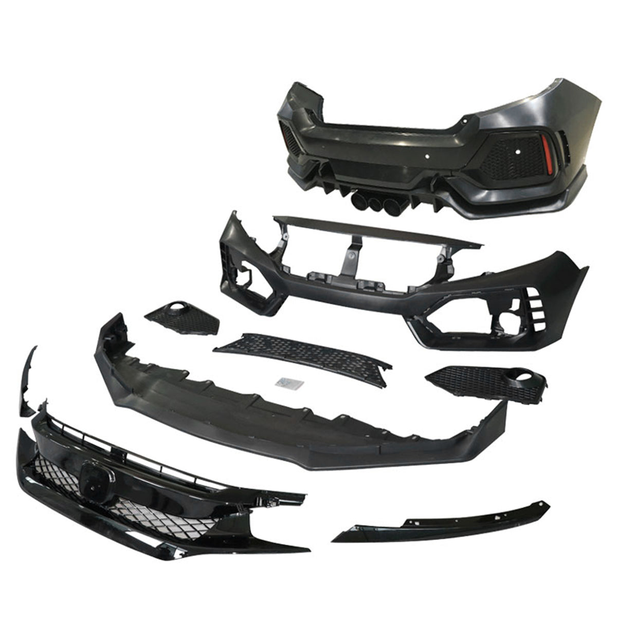 2016-2021 Honda Civic Sedan Type R Style CTR Bumper + Lip +Grille