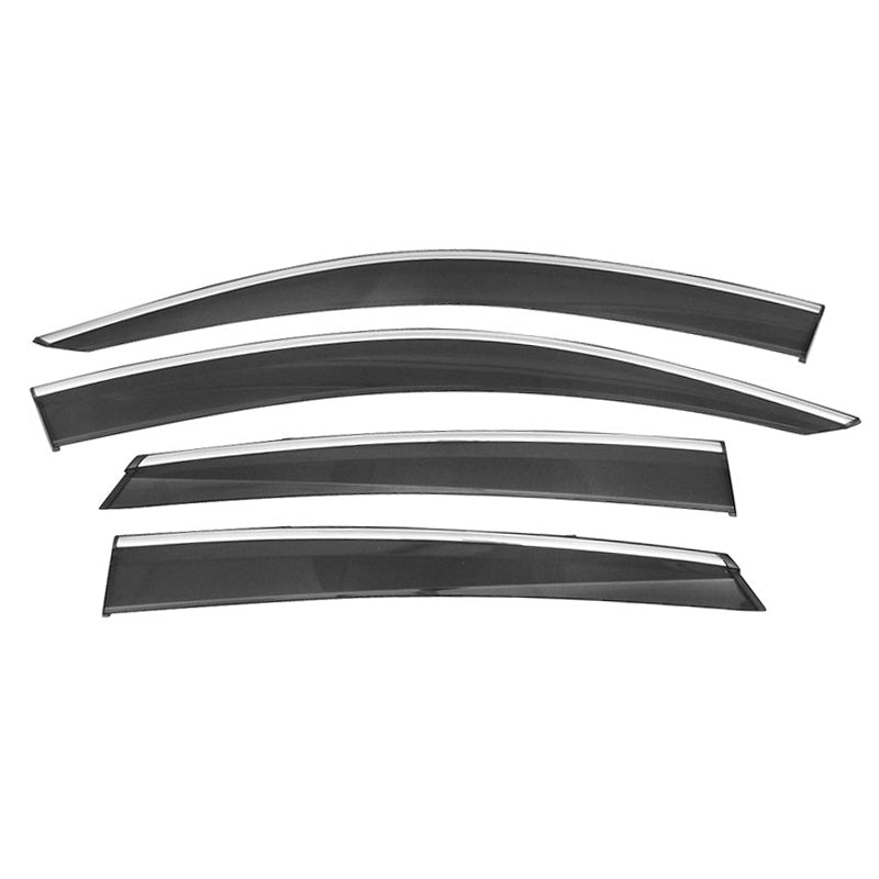 2016-2021 Honda Civic OE/Factory Style Window Visors w/ Chrome Trim PC