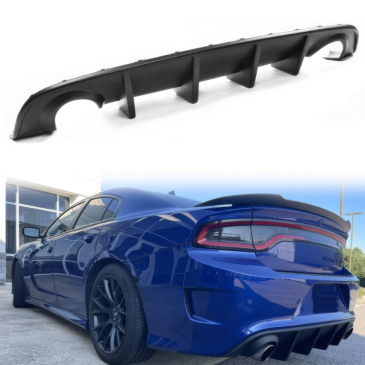 2015-2023 Dodge Charger Rear Diffuser + Side Aprons Bumper Lip PP