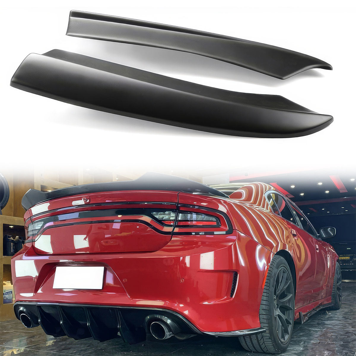 2015-2023 Dodge Charger Rear Diffuser + Side Aprons Bumper Lip PP