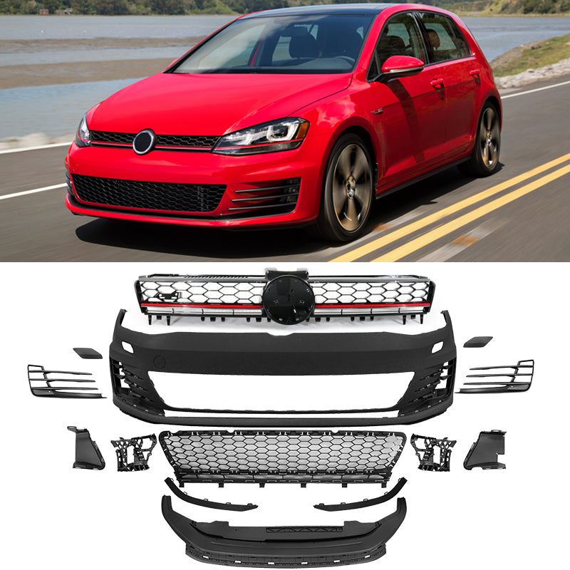 2015-2017 Golf 7 MK7 GTI Type Front Bumper + Grill Logo Badge Base
