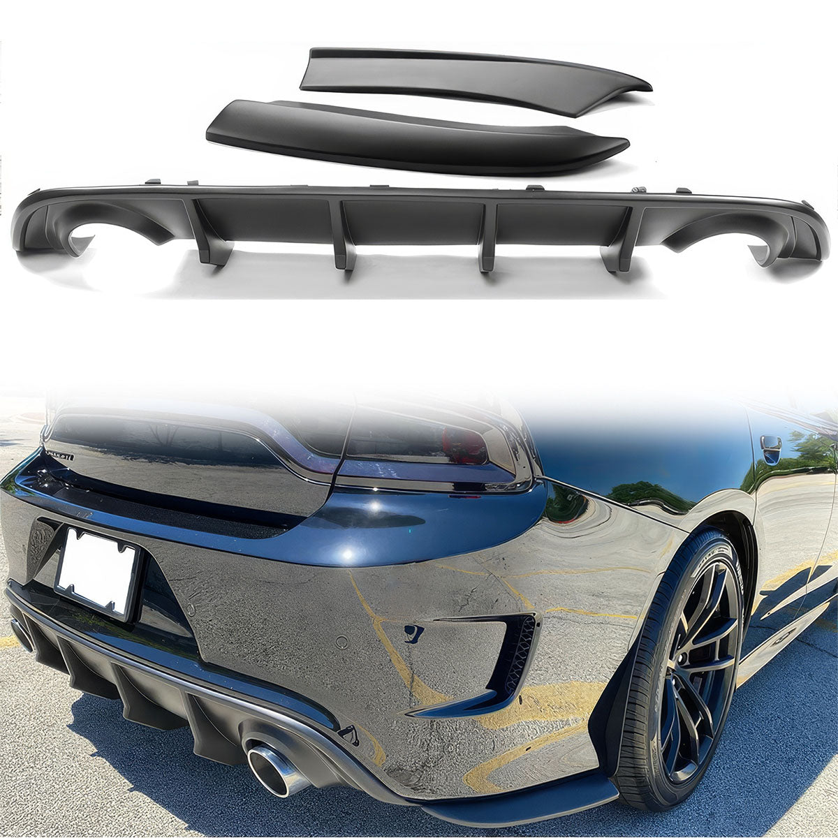 2015-2023 Dodge Charger Rear Bumper Diffuser & Side Aprons