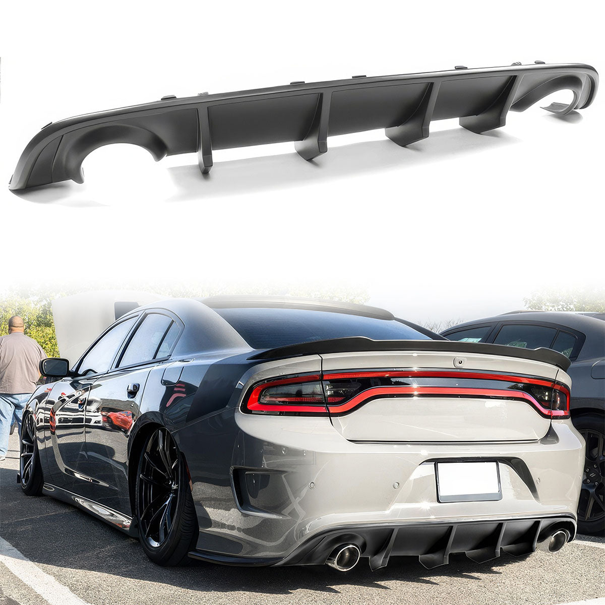 2015-2023 Dodge Charger Rear Bumper Diffuser & Side Aprons