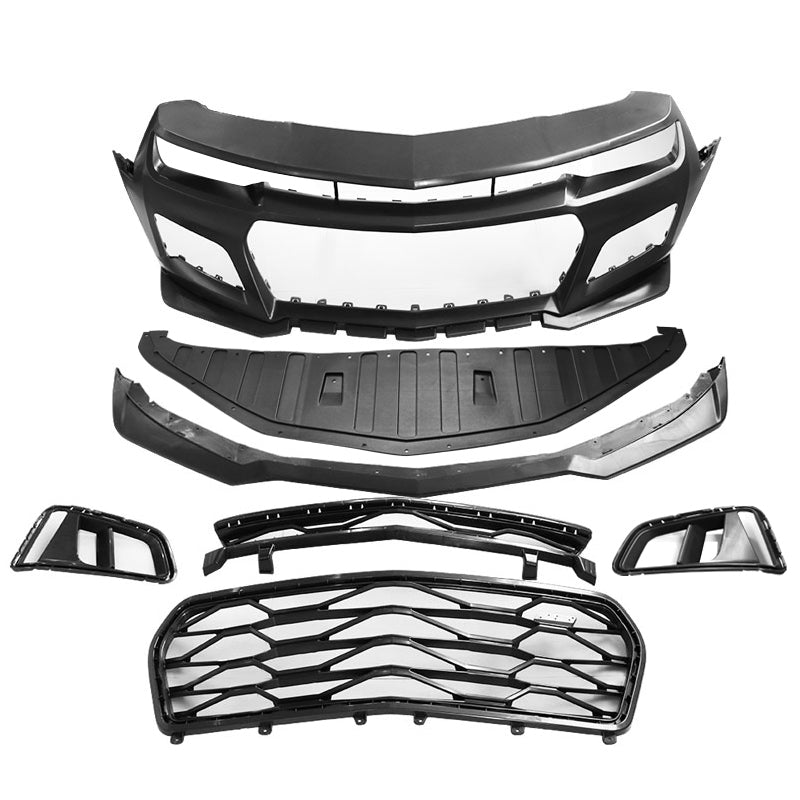 2014-2015 Chevy Camaro ZL1 Style Unpainted Black Front Bumper Cover PP