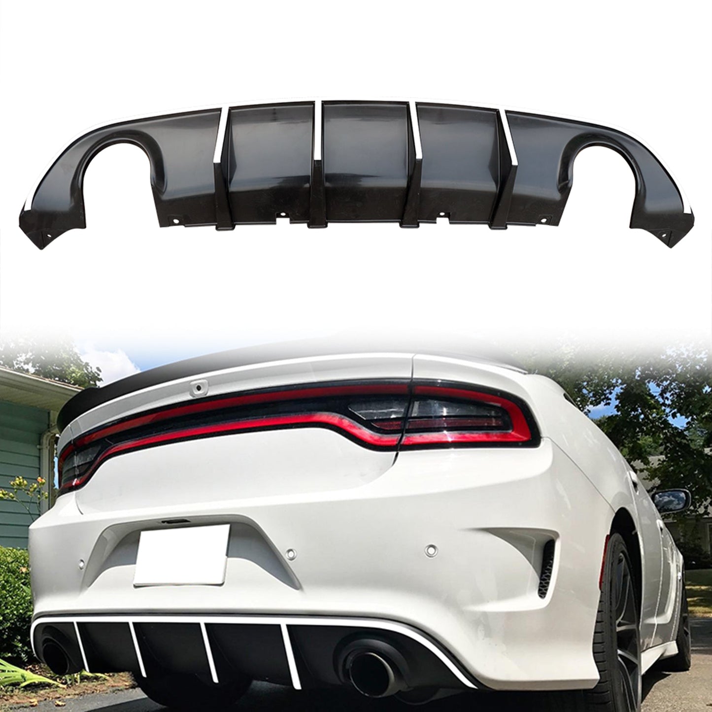 2015-2023 Dodge Charger SRT V3 Rear Diffuser with Reflective Tape PP