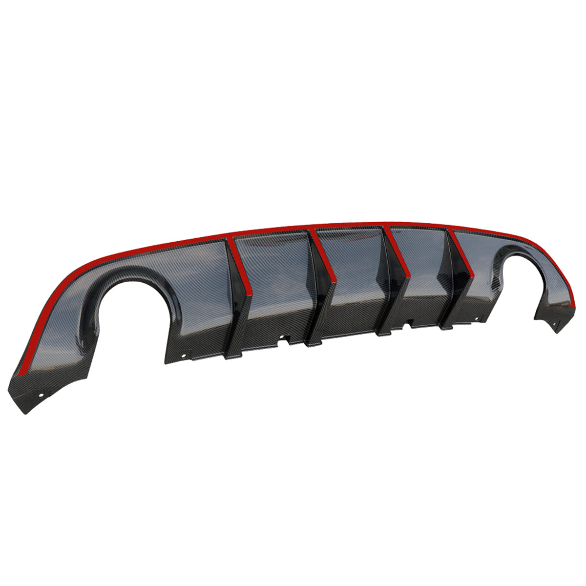 2015-2023 Dodge Charger SRT V3 Rear Diffuser with Reflective Tape PP