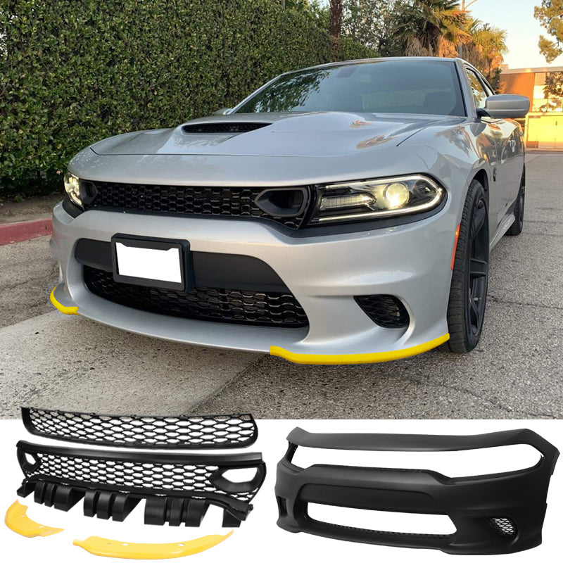 2015-2023 Dodge Charger Front Bumper Fascia + Updated 2019 Grilles