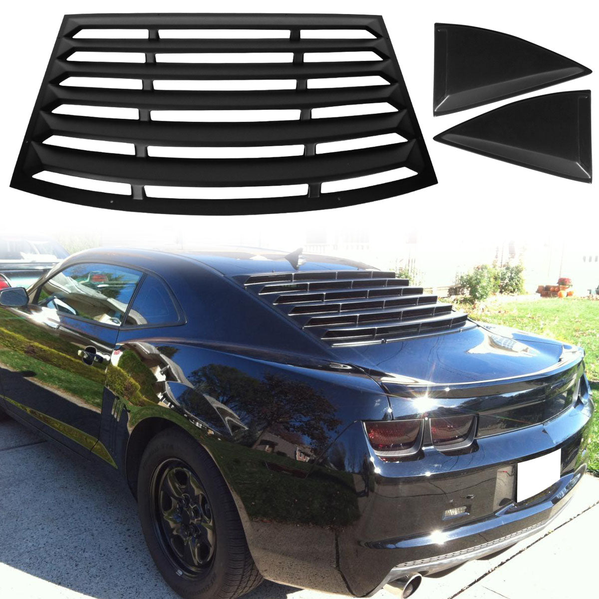 2010-2015 Chevy Camaro XE Style Rear Window Louver with Side Vent PP