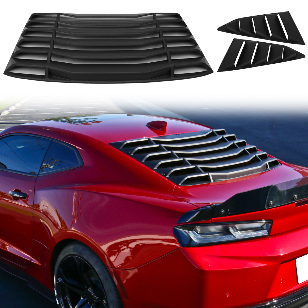 2016-2024 Chevy Camaro Unpainted Rear Side Window Louver Air Vent ABS