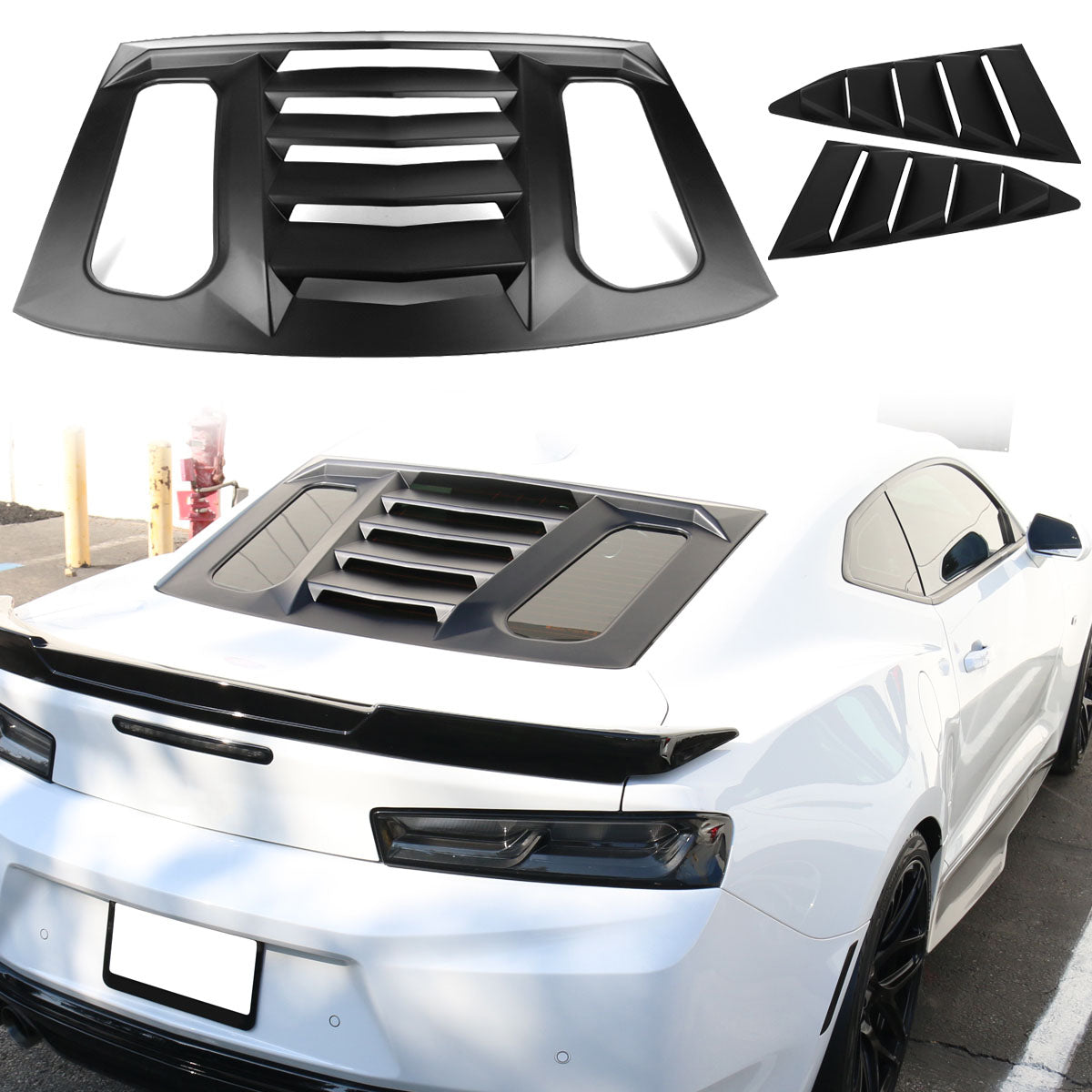 2016-2024 Chevy Camaro Unpainted Rear Window Louver Side Vent ABS