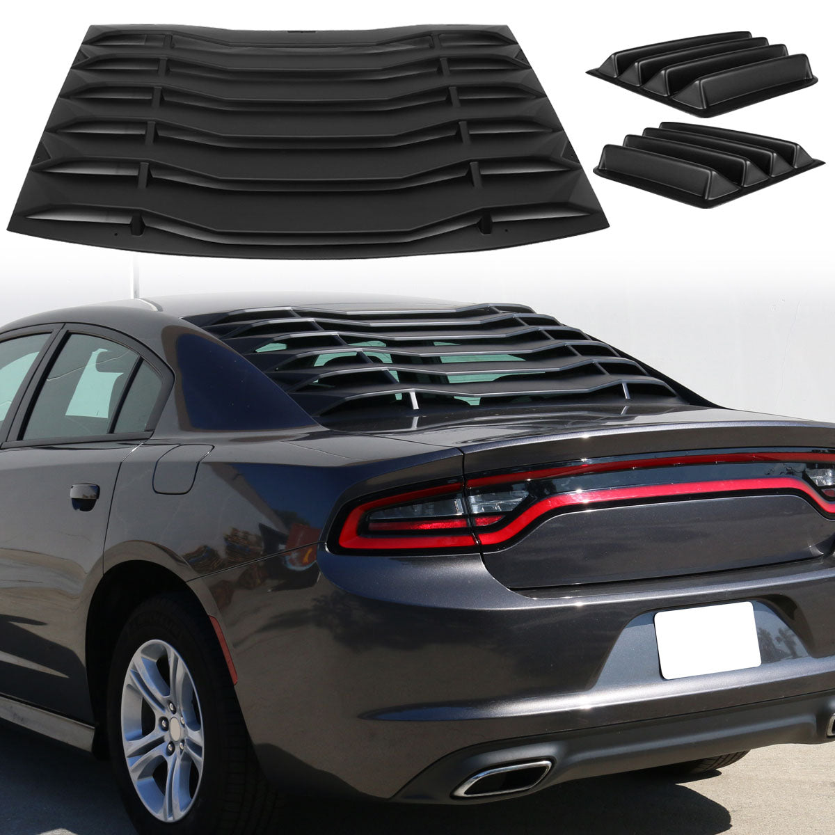 2011-2023 Dodge Charger Unpainted Rear Window Louver Side Vent ABS PP