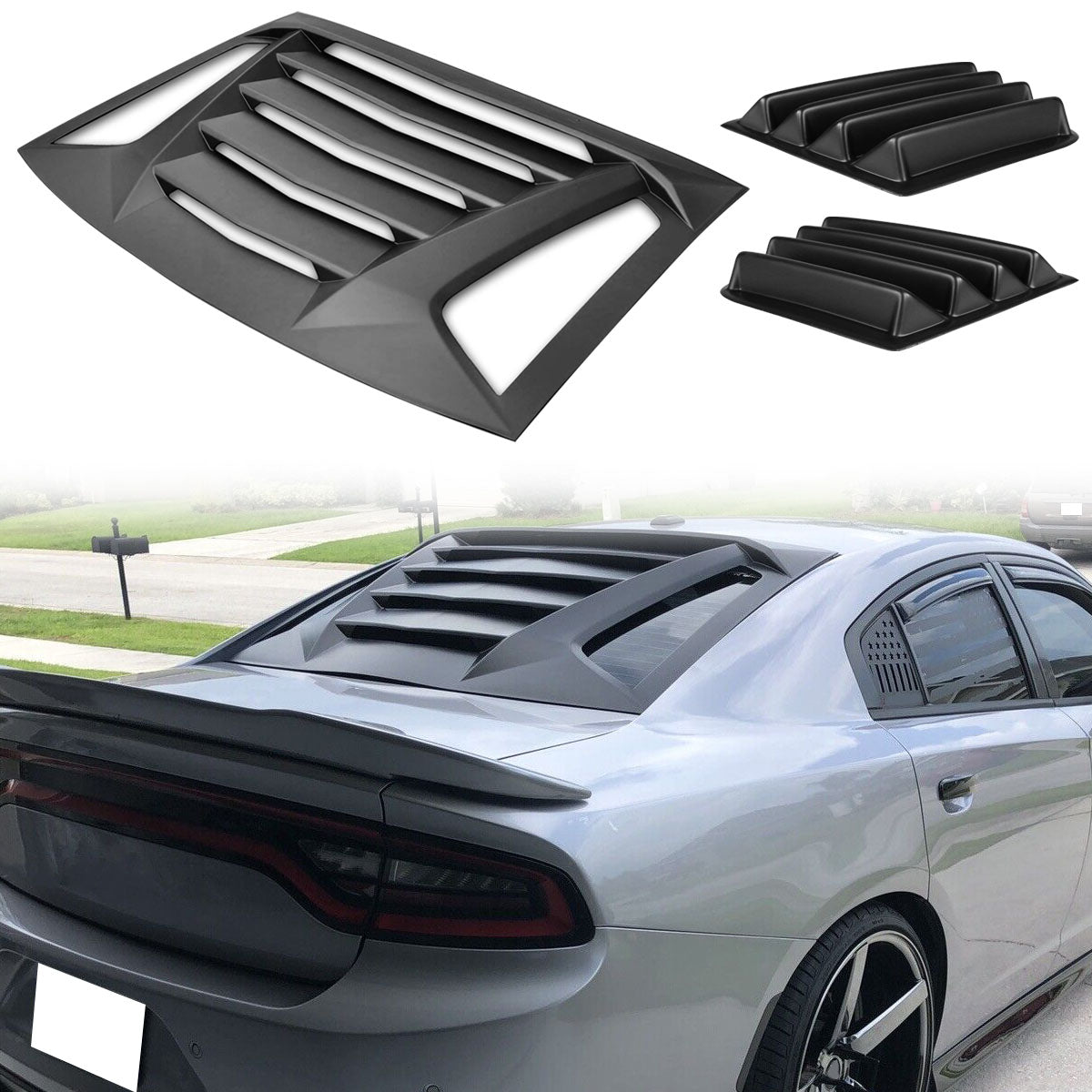 2011-2023 Dodge Charger Unpainted Rear Window Louver Side Vent ABS PP