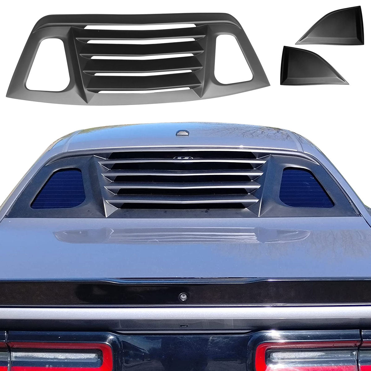 2008-2023 Dodge Challenger Unpainted Rear Window Louver Side Vent ABS
