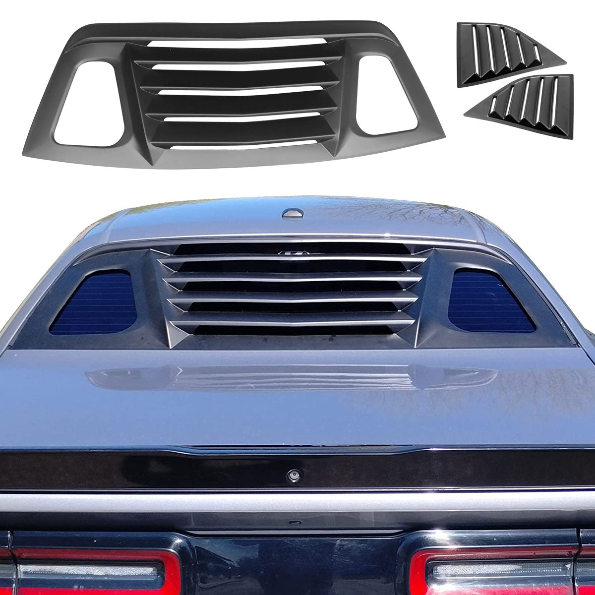 2008-2023 Dodge Challenger Unpainted Rear Side Window Louver Air Vent
