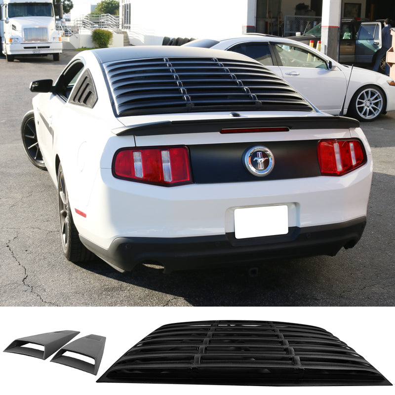 2005-2014 Ford Mustang Rear Window Louvers Side Vent Scoops ABS PU