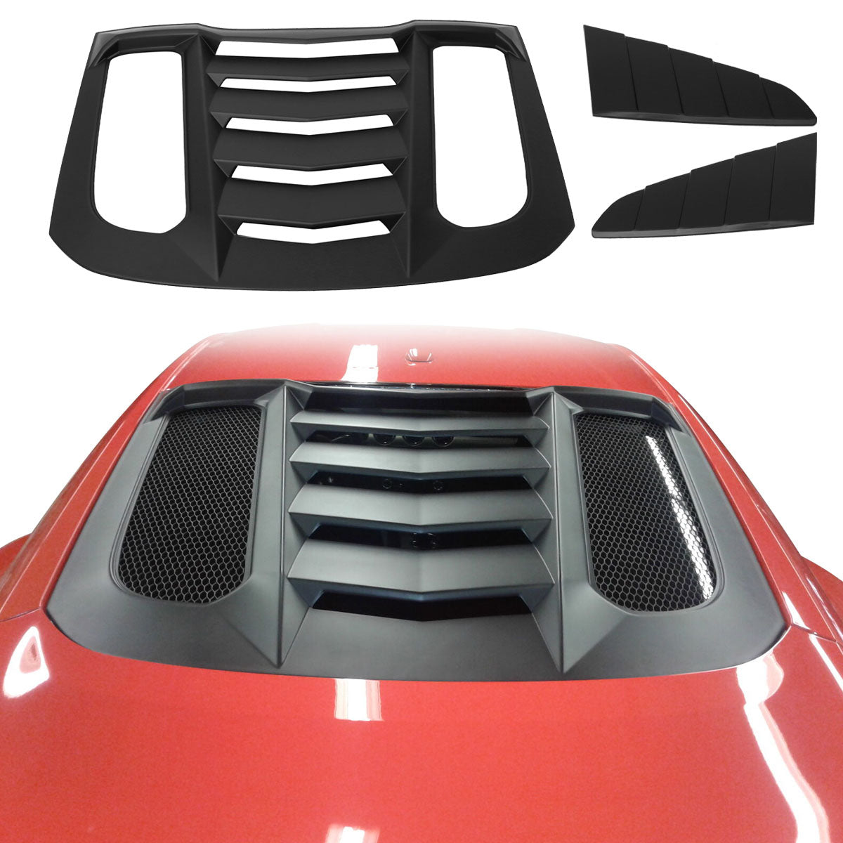 2015-2023 Ford Mustang Coupe Unpainted Rear Window Louver Side Vent