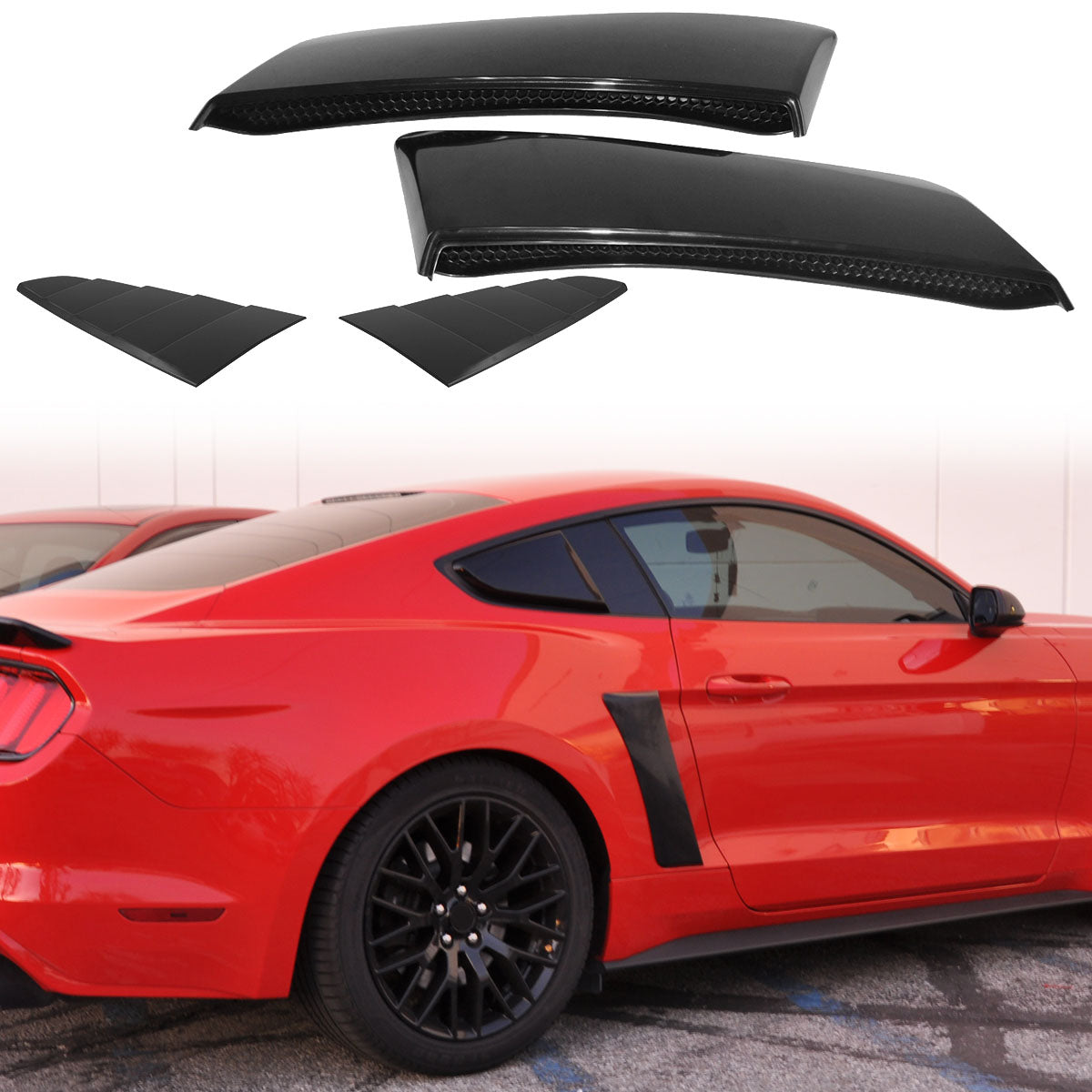 2015-2017 Ford Mustang CV Style Side Window Louver Rear Fender Scoop