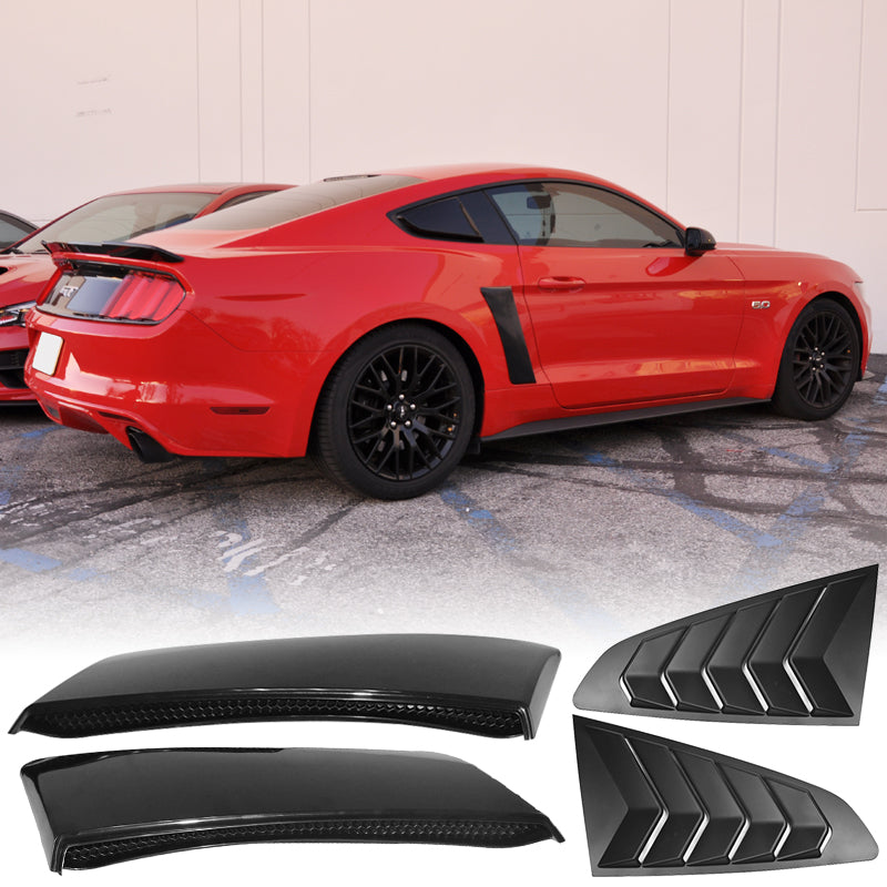 2015-2017 Ford Mustang Unpainted Side Window Louver Rear Fender Scoop