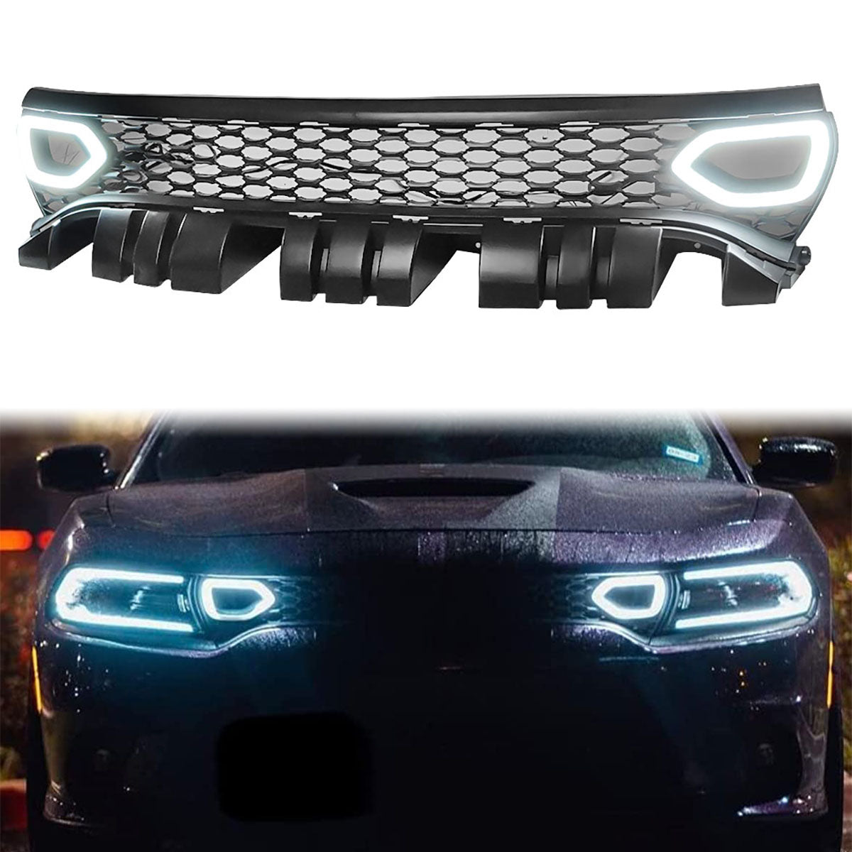2015-2023 Charger SRT Scat Pack Upper Car Grille With LED Lights PP